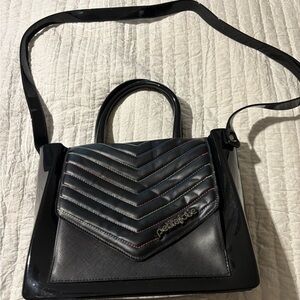 Petite Jolie Black and Gray Shoulder Bag